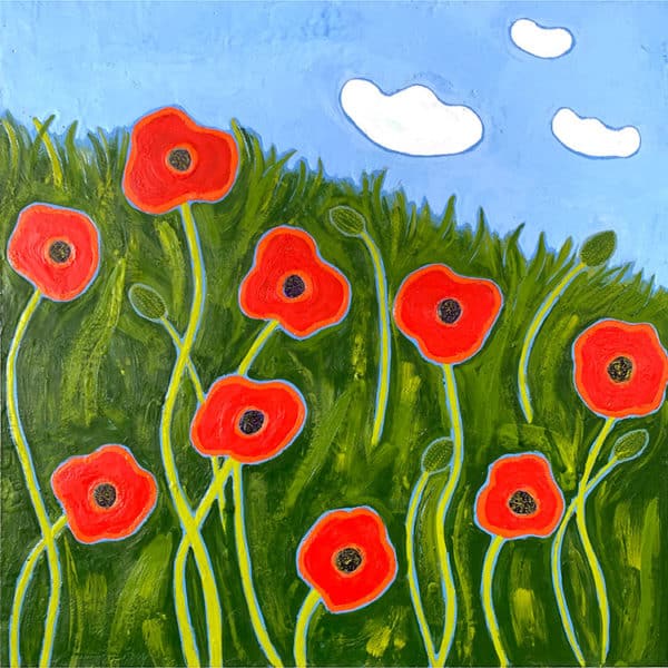 Duet: Poppies and Clouds by Marcia Crumley 1 - Interiology Design Co.