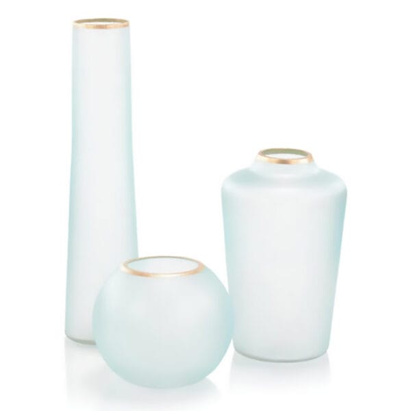 Whisper Blue Glass Vases, Set of 3 1 - Interiology Design Co.
