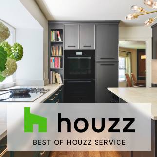 Modern kitchen with dark cabinets and light countertops, designed by a leading Interior Designer Massachusetts, featuring a 