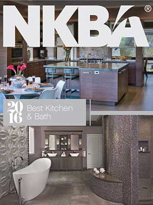Cover of NKBA magazine featuring modern kitchen and bathroom designs, highlighting luxury interior design trends with the text 